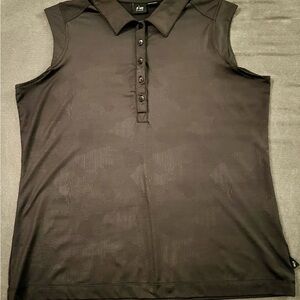 Nivo Black Sleeveless Polo Golf Shirt